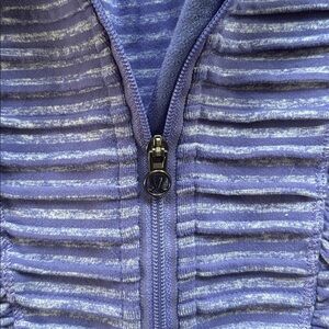 lululemon Women's Lavender Striped Pullover Half-Zip Long Sleeve Top